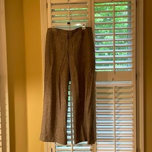 Brown linen wide leg size 10 Ann Taylor Signature Fit dress pants!!